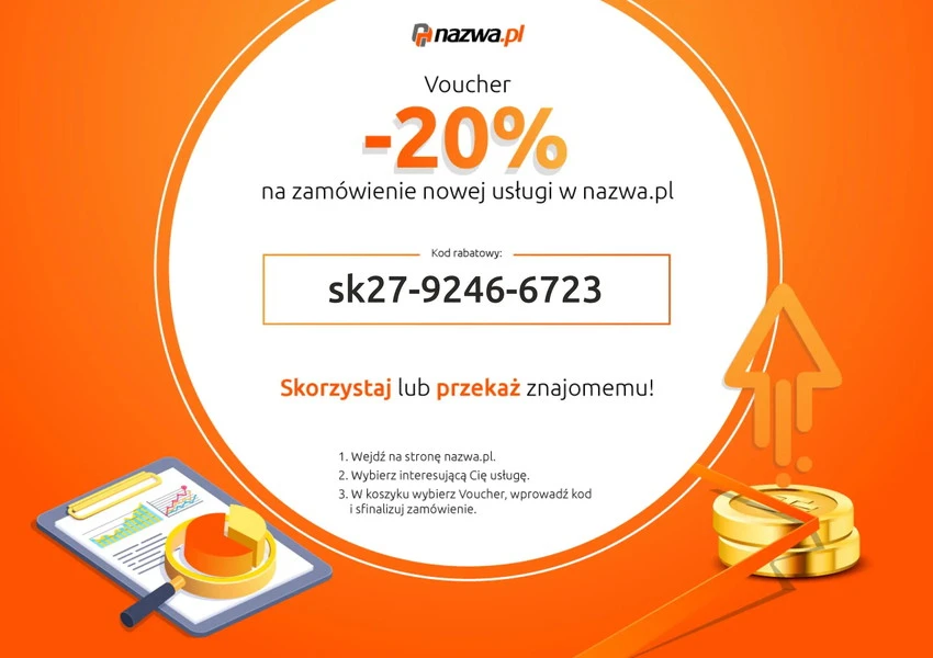 Voucher 20% na usługi w nazwa.pl: sk27-9246-6723